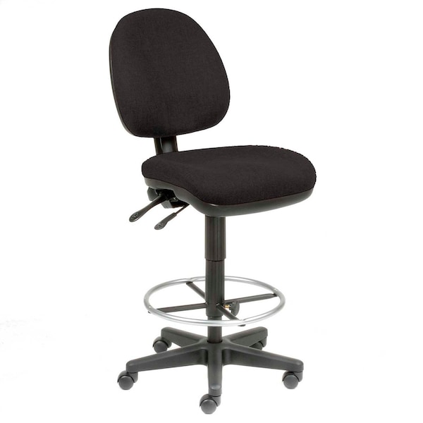 Global Industrial Task Stool - 360° Footrest Without Arms - Black 808659BK - main